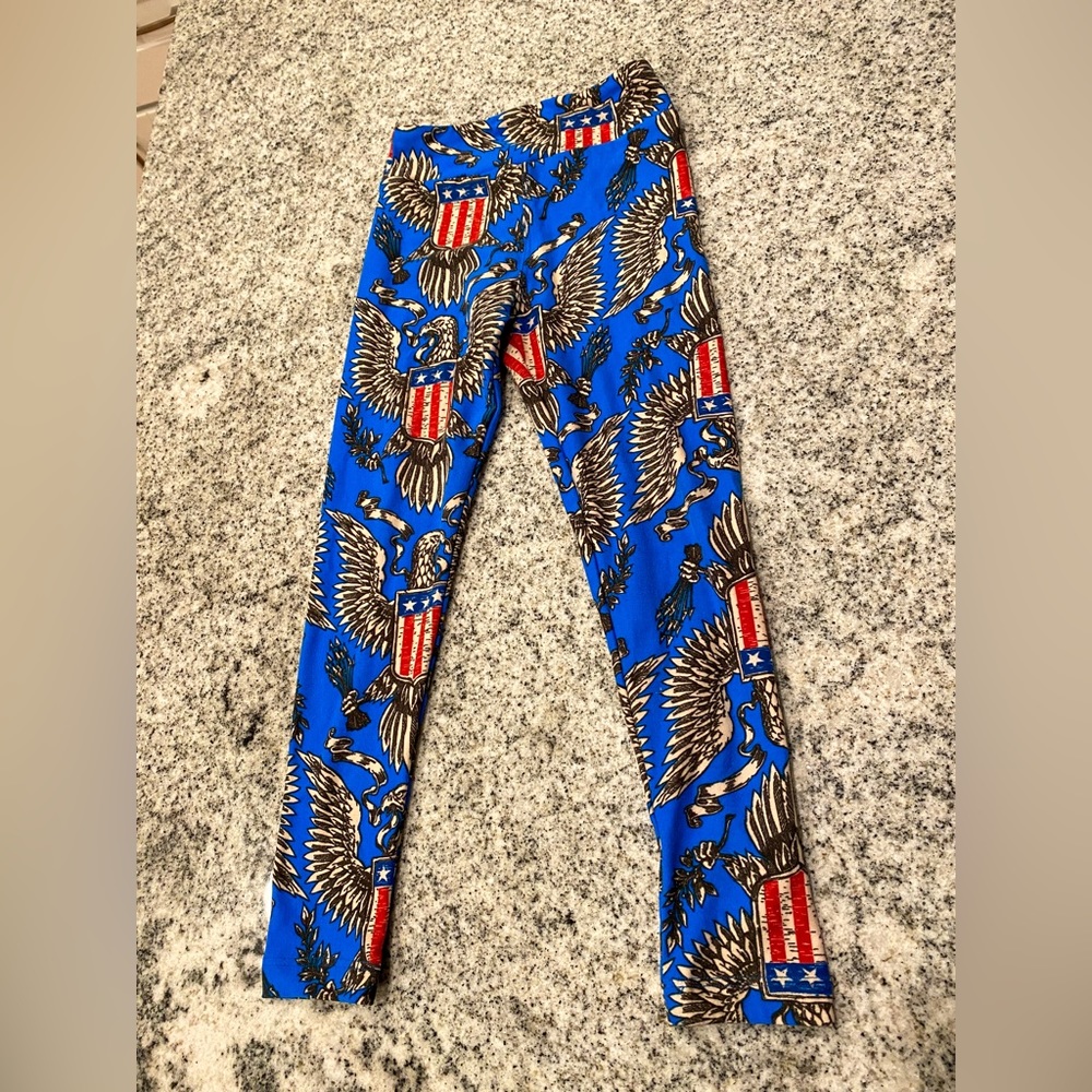 LuLaRoe Kids S/M Leggings Americana 4th of July Collection